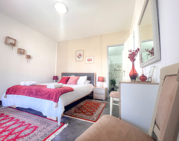 Photo of the whole room with private bathroom. "winter setting"