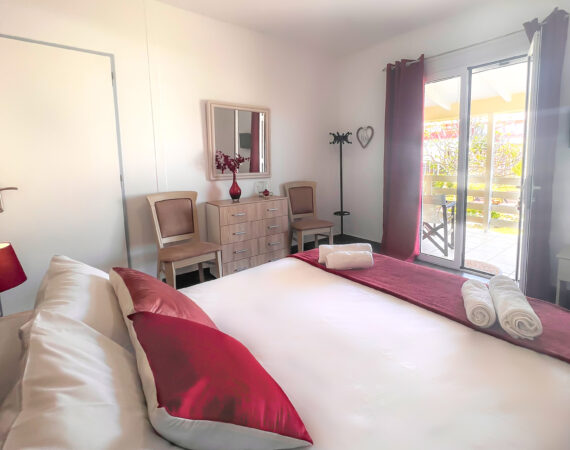 Take in the beautiful sight of the spacious garden.