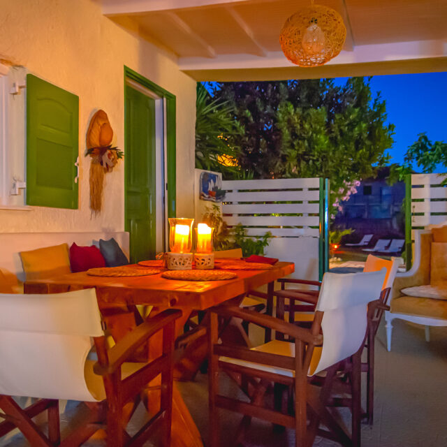 Outdoor dining area.
